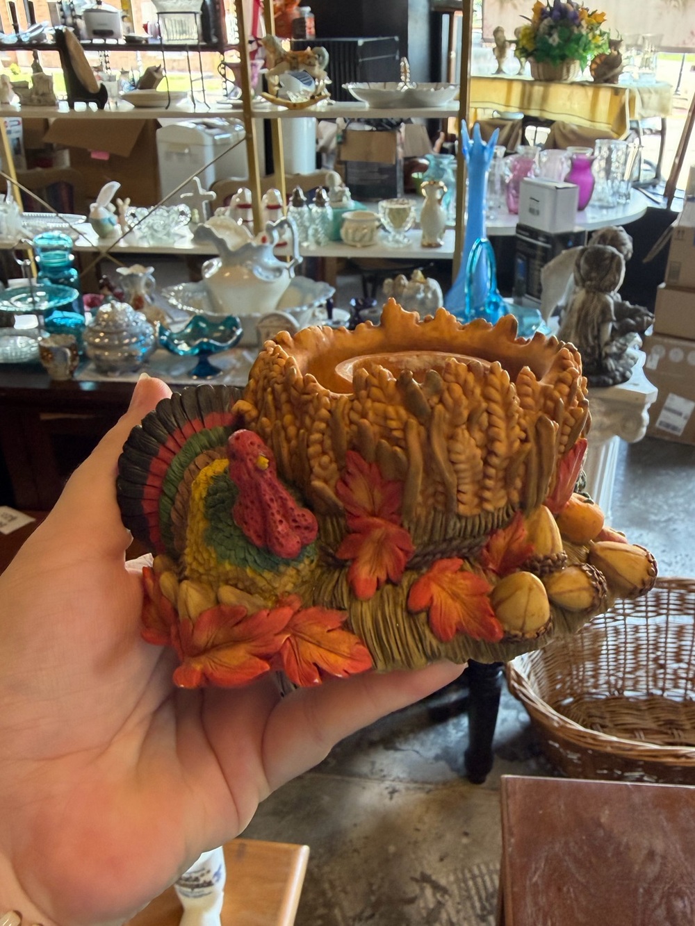 Decorative Turkey Harvest Candle Holder - Multicolor